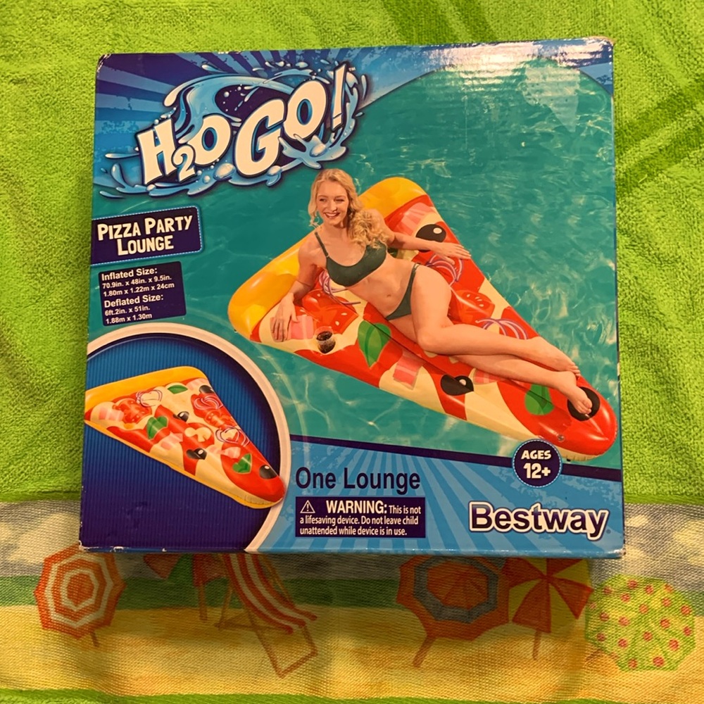 H2O GO Pizza 🍕 Party Lounge Pool Float 70.9" Long x 48" Wide